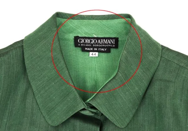 ジョルジオ アルマーニGIORGIO ARMANI シルクステンカラージャケット 緑44 K-153385_005
