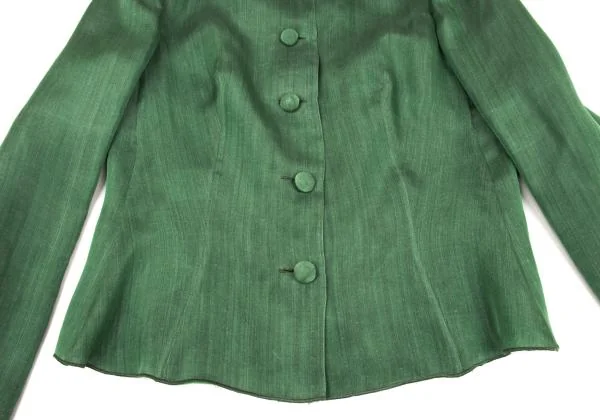 ジョルジオ アルマーニGIORGIO ARMANI シルクステンカラージャケット 緑44 K-153385_011