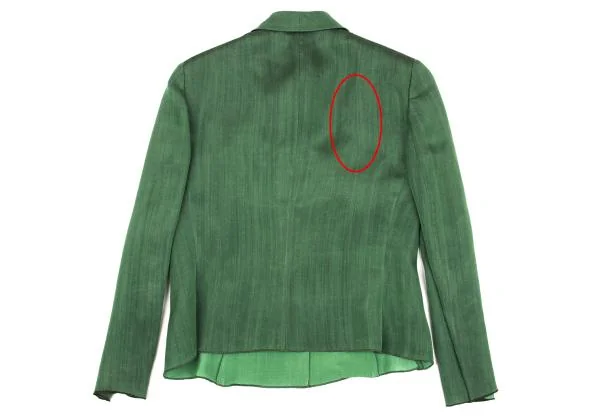 ジョルジオ アルマーニGIORGIO ARMANI シルクステンカラージャケット 緑44 K-153385_013