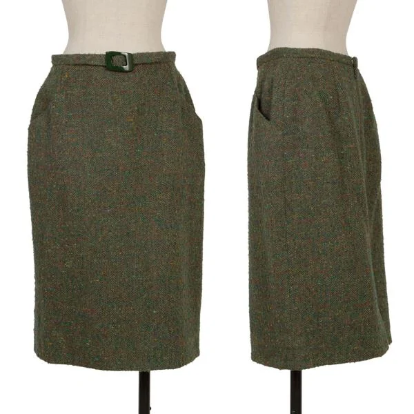 VALENTINO Colorful Pile Skirt Green 10 K-153393_001