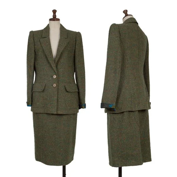 VALENTINO Colorful Pile Jacket & Skirt Green 10 K-153394_001