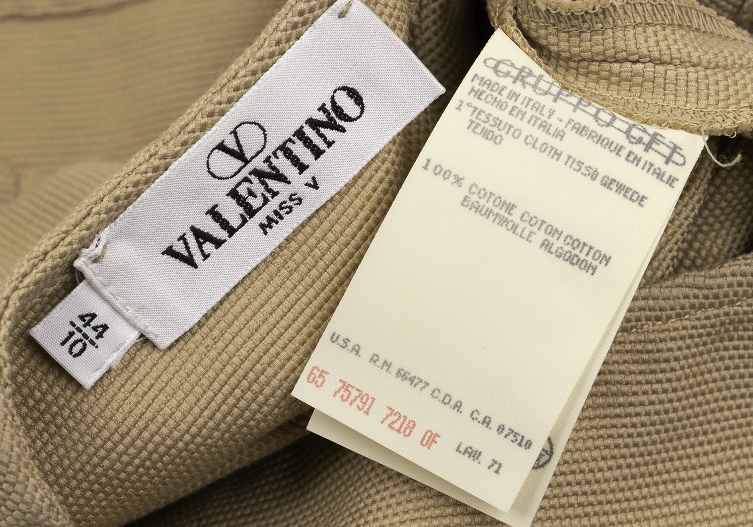 ヴァレンティノVALENTINO コットン帆布ノースリーブブラウス ベージュ44 【レディース】 ヴァレンティノVALENTINO コットン帆布ノースリーブブラウス