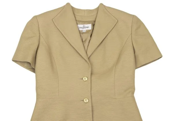 VALENTINO Cotton Canvas Metal Button Short Sleeve Jacket K-153396_003