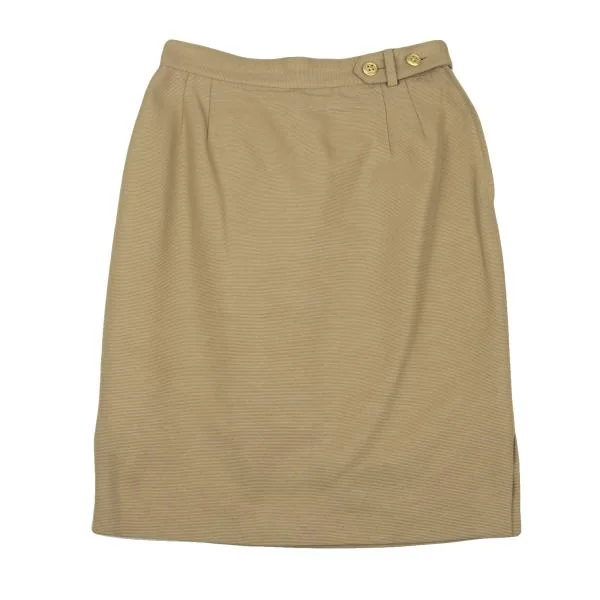 VALENTINO Cotton Canvas Metal Button Skirt K-153397_002