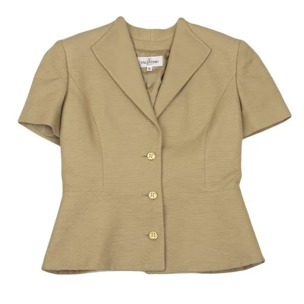 VALENTINO Cotton Canvas Metal Button Jacket & Skirt K-153398_003