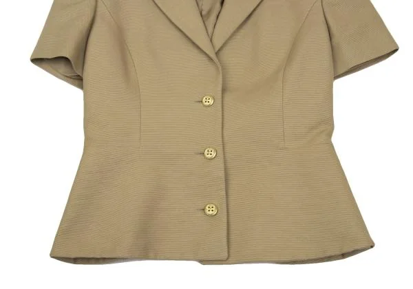 VALENTINO Cotton Canvas Metal Button Jacket & Skirt K-153398_007