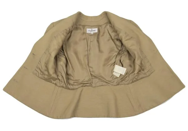 VALENTINO Cotton Canvas Metal Button Jacket & Skirt K-153398_008