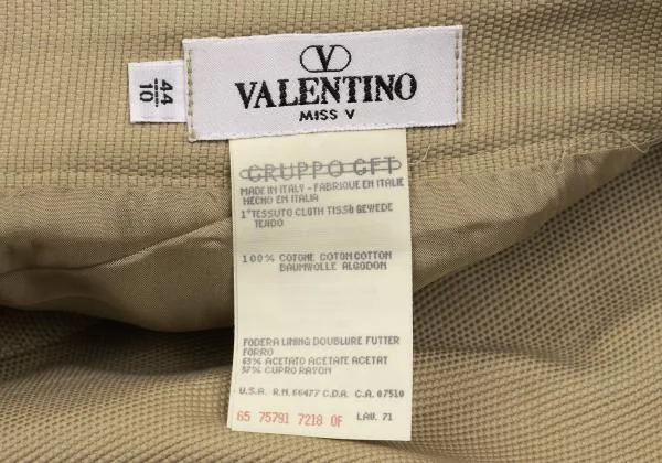 VALENTINO Cotton Canvas Metal Button Jacket & Skirt K-153398_019
