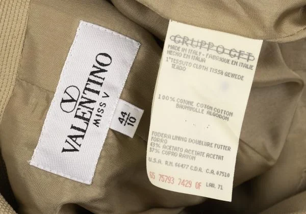 VALENTINO Cotton Canvas Metal Button Jacket & Skirt K-153398_020