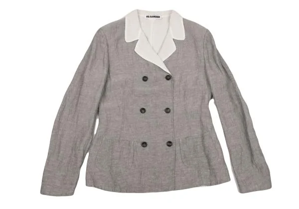 ジルサンダーJIL SANDER リネンダブルフェイスジャケット ライトグレー38 K-153401_002