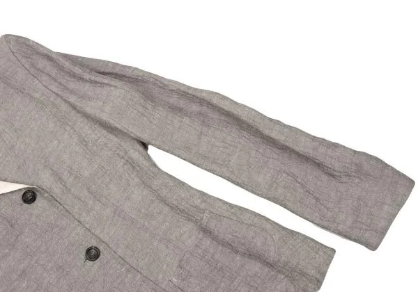 ジルサンダーJIL SANDER リネンダブルフェイスジャケット ライトグレー38 K-153401_004