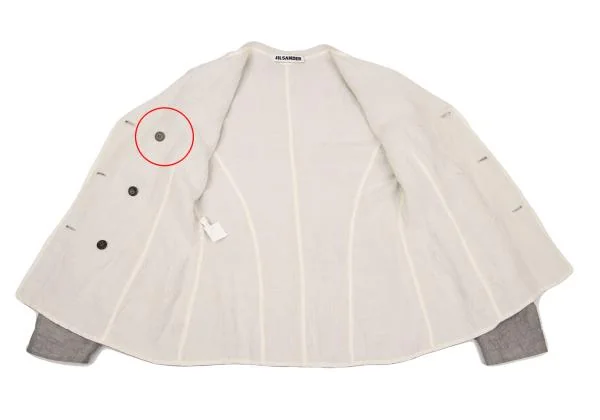 ジルサンダーJIL SANDER リネンダブルフェイスジャケット ライトグレー38 K-153401_011