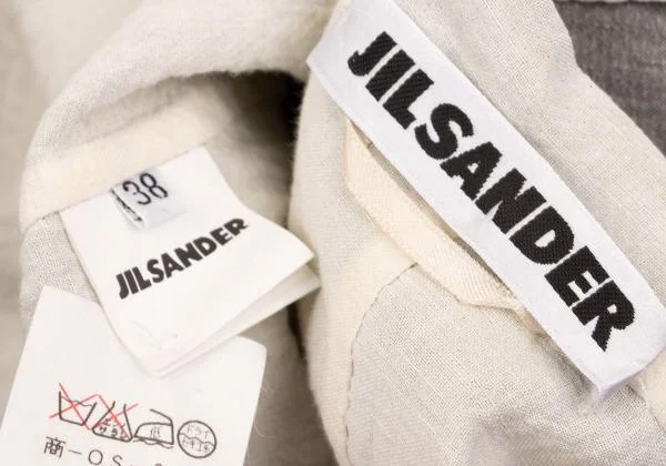 ジルサンダーJIL SANDER リネンダブルフェイスジャケット ライトグレー38 K-153401_019