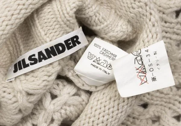 ジルサンダーJIL SANDER カシミヤローゲージハイネックニットセーター ライトベージュM位 K-153404_020