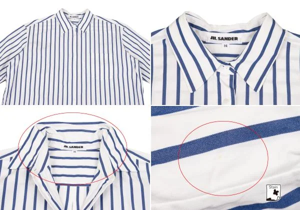 JIL SANDER Striped Over-sized Blouse K-153406_003