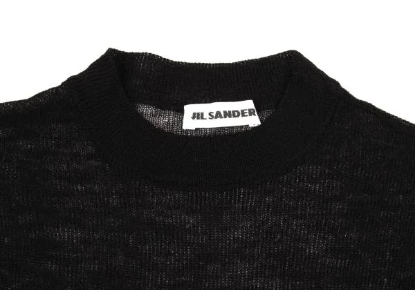 ジルサンダーJIL SANDER ウールローゲージニットTシャツ 黒36 K-153409_006