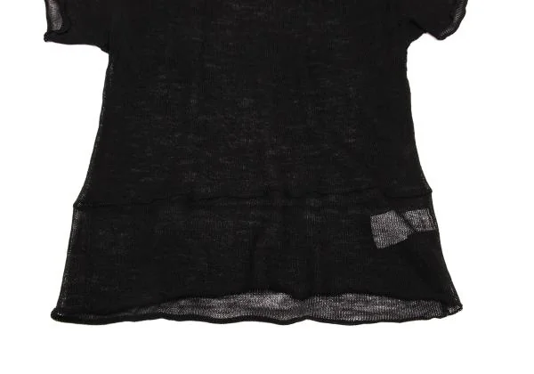 ジルサンダーJIL SANDER ウールローゲージニットTシャツ 黒36 K-153409_008