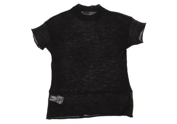 ジルサンダーJIL SANDER ウールローゲージニットTシャツ 黒36 K-153409_010