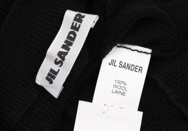 ジルサンダーJIL SANDER ウールローゲージニットTシャツ 黒36 K-153409_014
