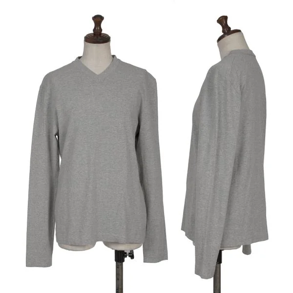 JIL SANDER V-neck Cotton T shirt Grey L K-153410_001