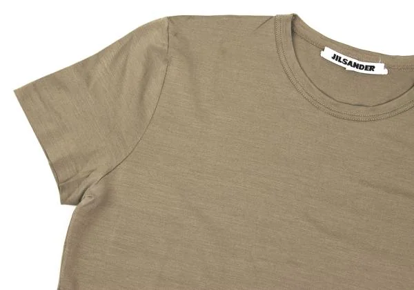 ジルサンダーJIL SANDER クルーネックストレッチTシャツ カーキL K-153413_004