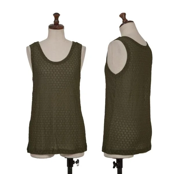 ジルサンダーJIL SANDER ローゲージストレッチタンクトップ オリーブL K-153414_001