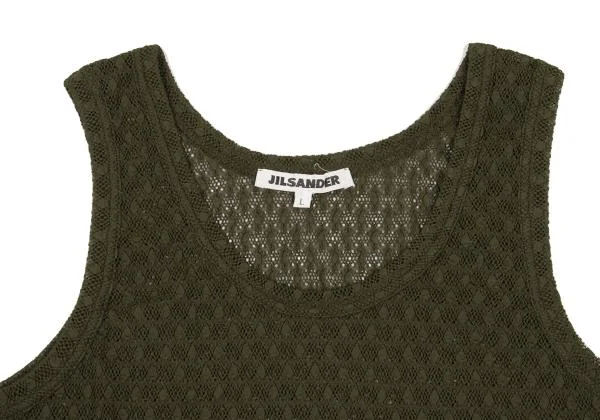 ジルサンダーJIL SANDER ローゲージストレッチタンクトップ オリーブL K-153414_003