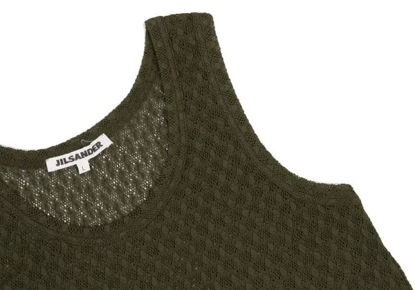 ジルサンダーJIL SANDER ローゲージストレッチタンクトップ オリーブL K-153414_004