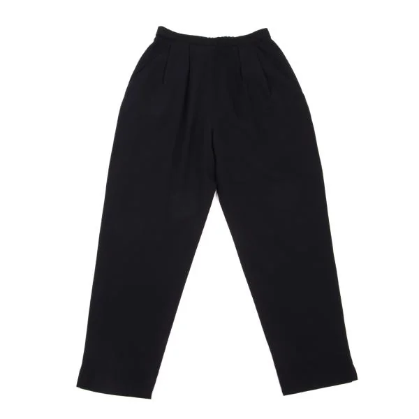 DONNA KARAN NEW YORK Wool Tuck Tapered Pants Navy 6 K-153438_001
