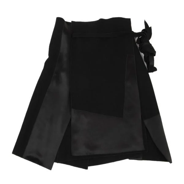 DONNA KARAN NEW YORK Material Switching Wrap Skirt K-153440_002