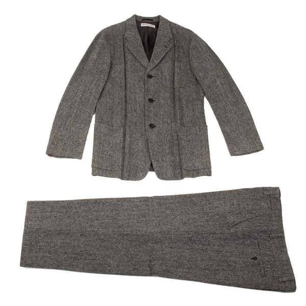 ISSEY MIYAKE MEN Wool Herringbone Tweed Pleated Design Pants K-153490_018