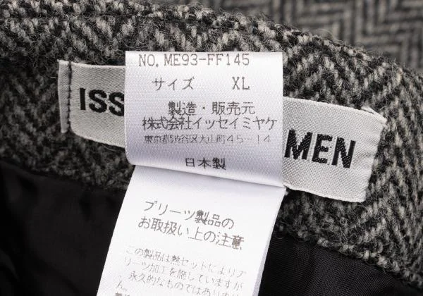 ISSEY MIYAKE MEN Wool Herringbone Tweed Pleated Design Pants K-153490_019