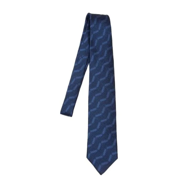 ISSEY MIYAKE MEN Silk Zigzag Jacquard Tie Blue  K-153506_001
