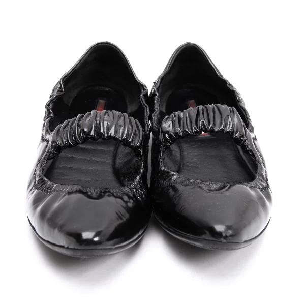 プラダスポーツPRADA SPORT エナメルストラップバレエシューズ 黒22位 K-153512_002