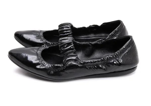プラダスポーツPRADA SPORT エナメルストラップバレエシューズ 黒22位 K-153512_004