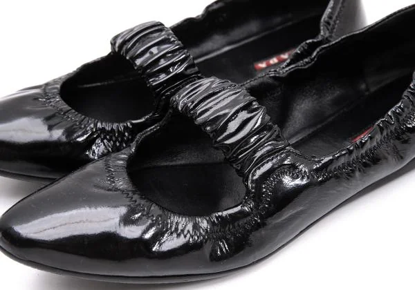 プラダスポーツPRADA SPORT エナメルストラップバレエシューズ 黒22位 K-153512_005