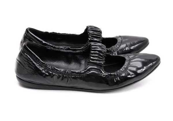 プラダスポーツPRADA SPORT エナメルストラップバレエシューズ 黒22位 K-153512_007