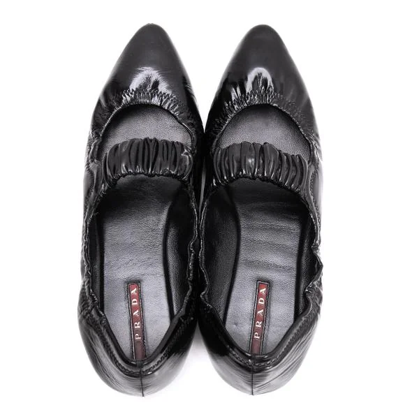 プラダスポーツPRADA SPORT エナメルストラップバレエシューズ 黒22位 K-153512_008