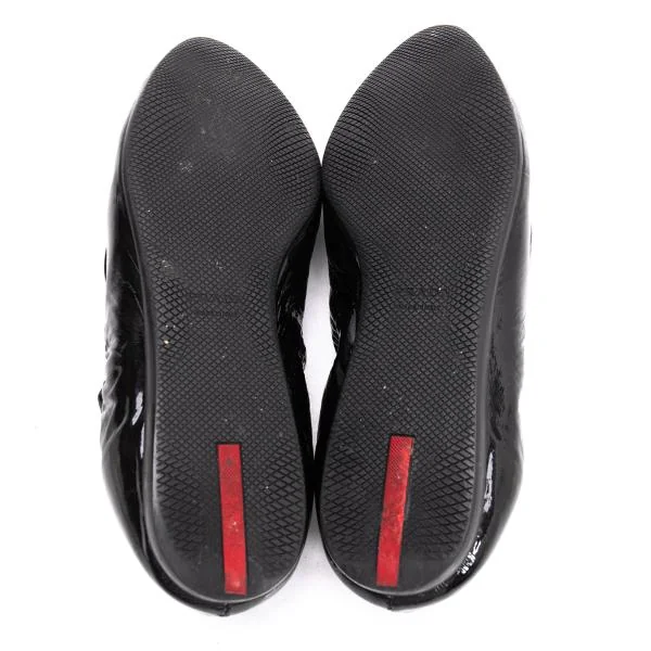 プラダスポーツPRADA SPORT エナメルストラップバレエシューズ 黒22位 K-153512_011