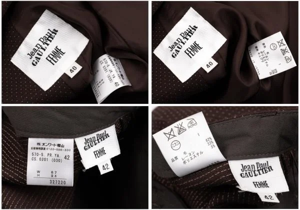 Jean Paul GAULTIER FEMME Wool Blend Pin Dot Jacket & Pants K-153546_020