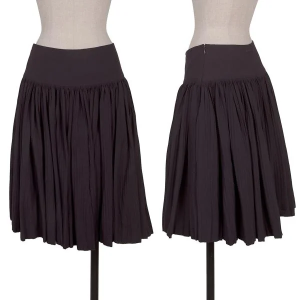 Jean Paul GAULTIER FEMME Wool Pleats Skirt Purple 38 K-153548_001