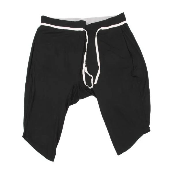 HELMUT LANG Rayon Waist Cord Tuck Stretch Cropped Pants Black S K-153562_001