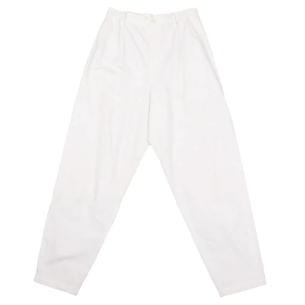 Y's Cotton Two Tuck Tapered Pants White XS-S K-153565_001