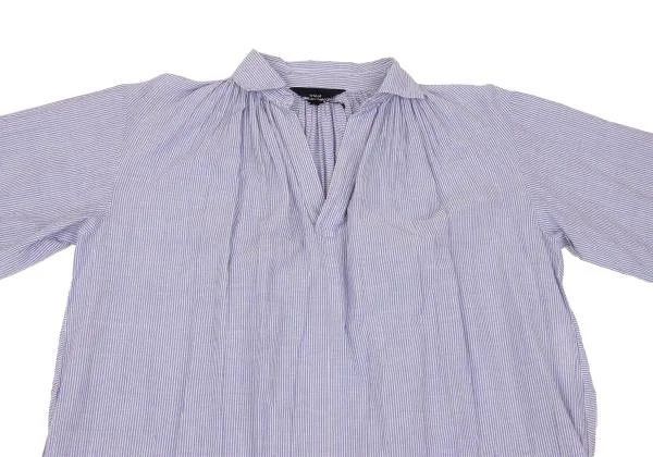 トリココムデギャルソンtricot COMME des GARCONS コットンストライプスキッパーワンピース 青白S K-153573_003