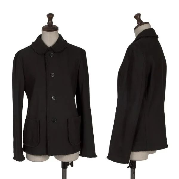 tricot COMME des GARCONS Cotton Cutting Round Collar Jacket Black S K-153575_001