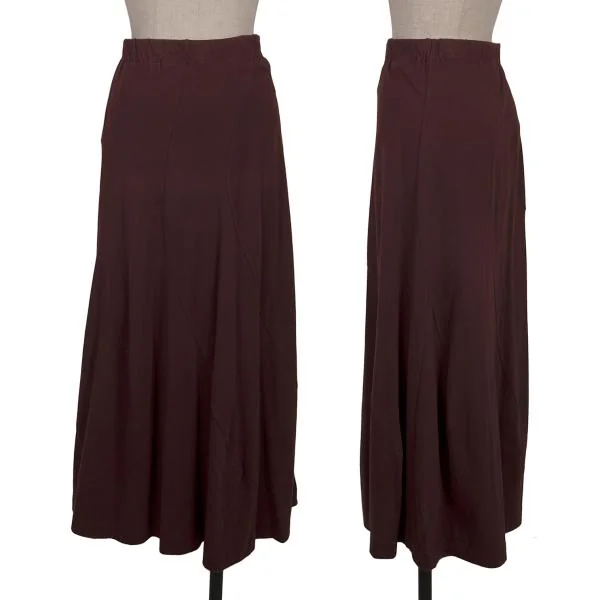 COMME des GARCONS Cotton Curved Switching Skirt Bordeaux S-M K-153580_001