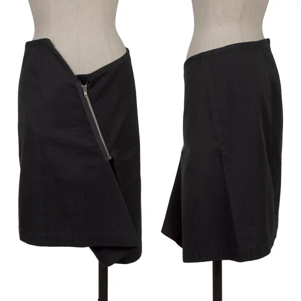 COMME des GARCONS Rayon Cotton Front Zip Design Skirt Navy S K-153581_001