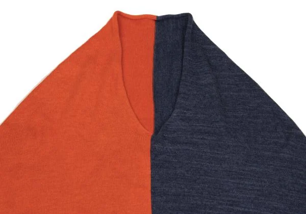 Unbranded Bicolor Knit Poncho K-153616_003