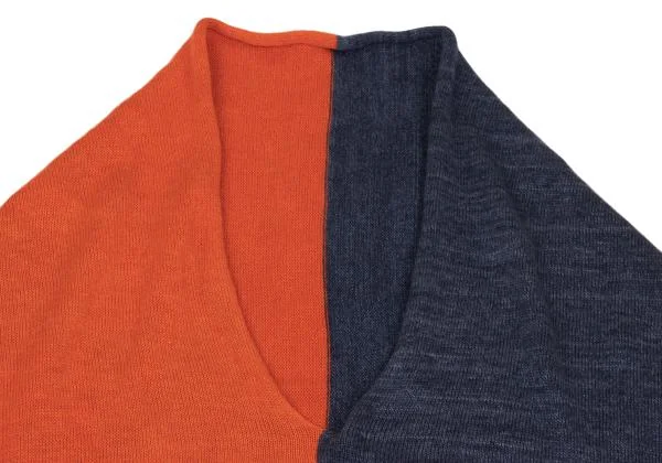 Unbranded Bicolor Knit Poncho K-153616_004
