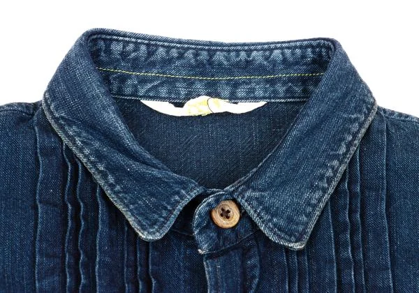 45rpm 45R R刺繍インディゴ染めピンタックシャツ インディゴM位 K-153617_004